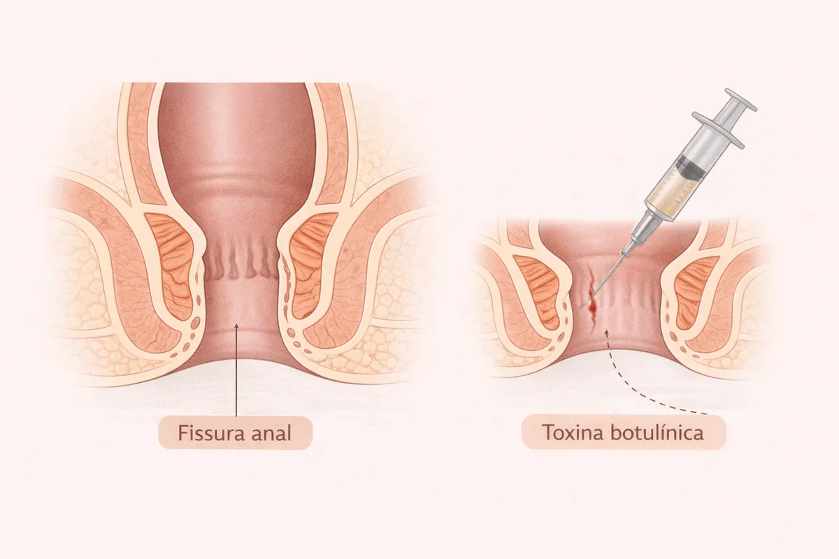 Aplicação de toxina botulínica para tratamento de fissura anal crônica