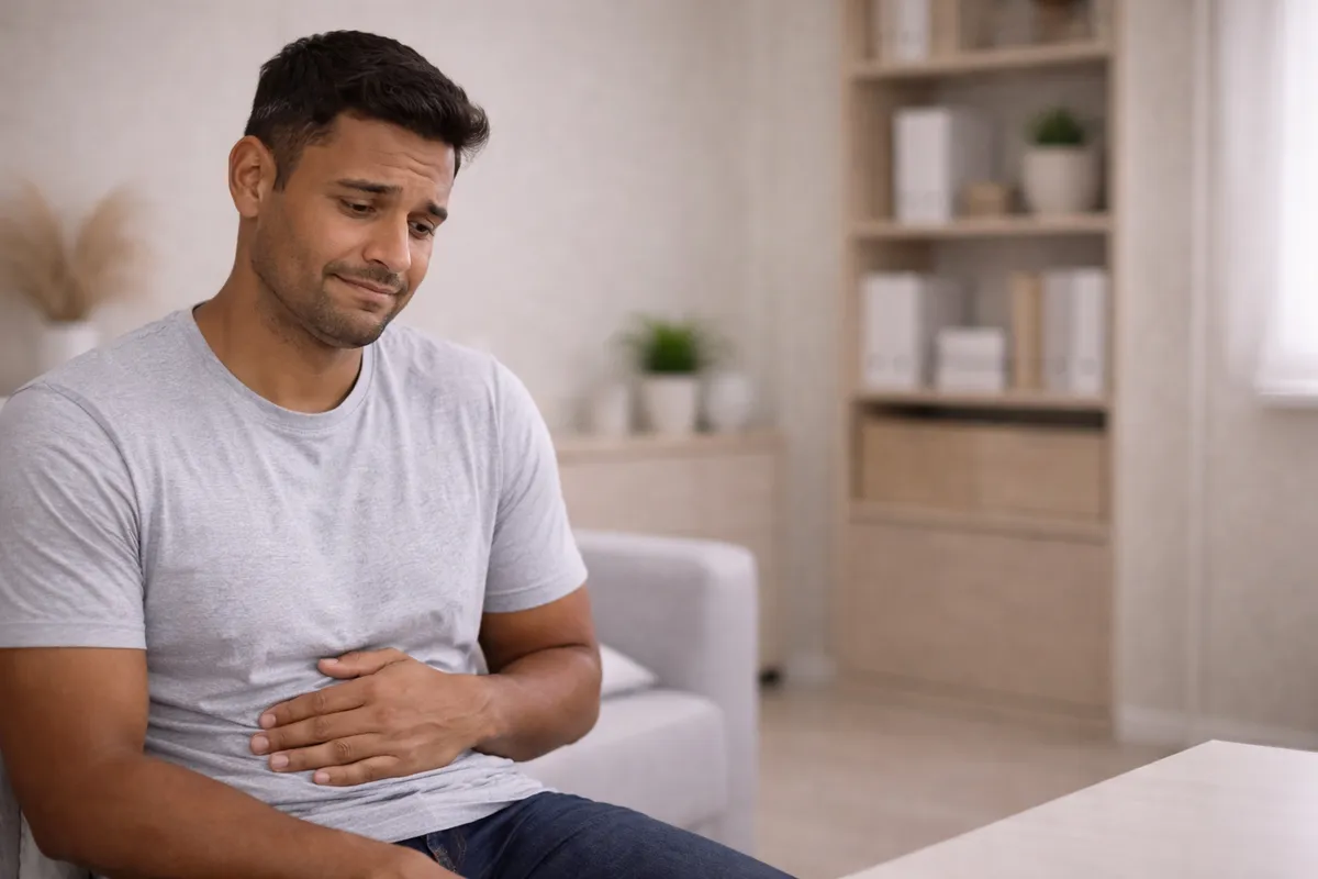 Coloproctologista em atendimento acolhedor com paciente no consultório