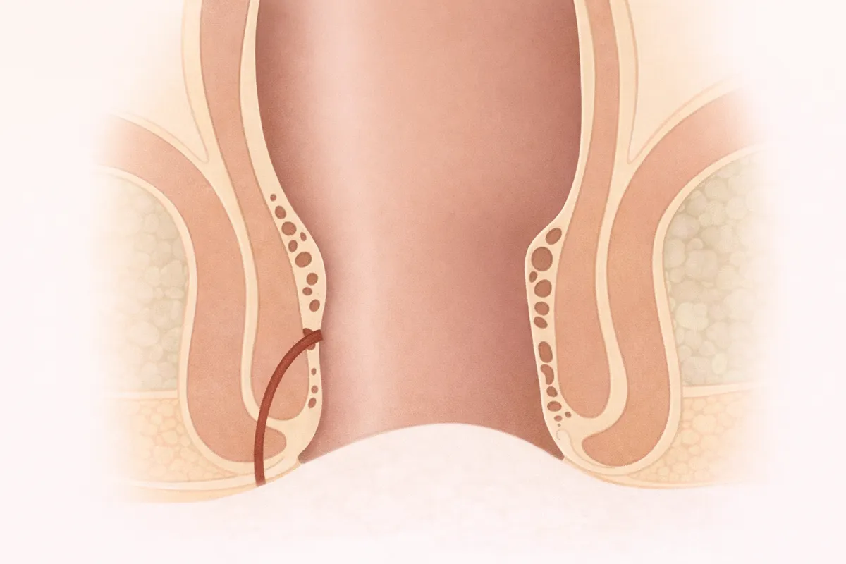 Ilustracao de fistula anorretal