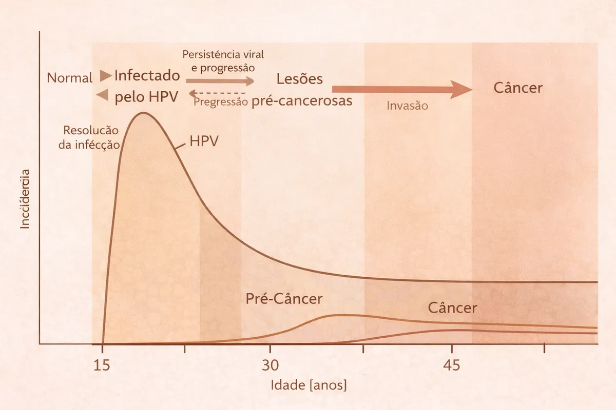 Gráfico de incidência de câncer anal por faixa etária relacionado ao HPV