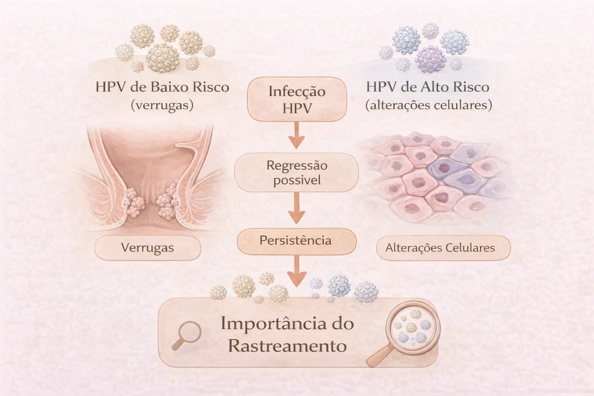 Diferença entre subtipos de HPV de baixo e alto risco oncogênico